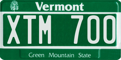 VT license plate XTM700