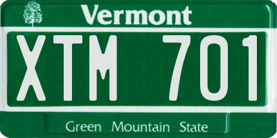VT license plate XTM701
