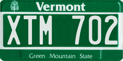 VT license plate XTM702