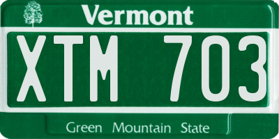 VT license plate XTM703