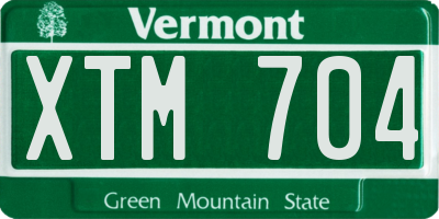VT license plate XTM704
