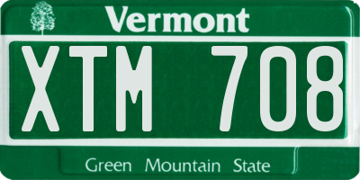 VT license plate XTM708