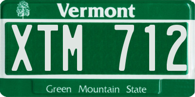 VT license plate XTM712
