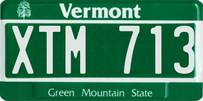 VT license plate XTM713