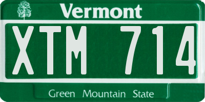VT license plate XTM714