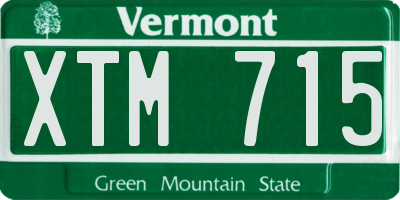 VT license plate XTM715