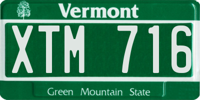VT license plate XTM716