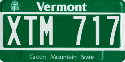 VT license plate XTM717