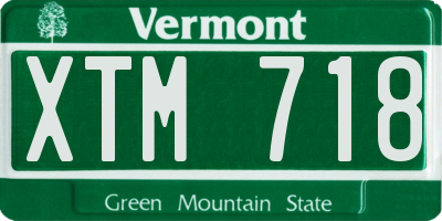 VT license plate XTM718