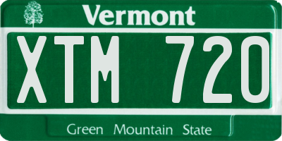 VT license plate XTM720