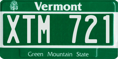 VT license plate XTM721