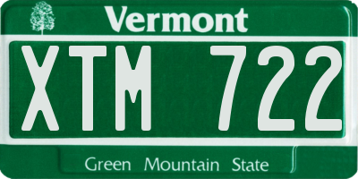 VT license plate XTM722