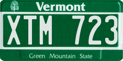 VT license plate XTM723