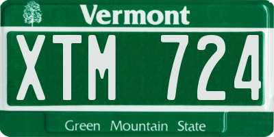 VT license plate XTM724