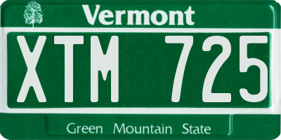 VT license plate XTM725