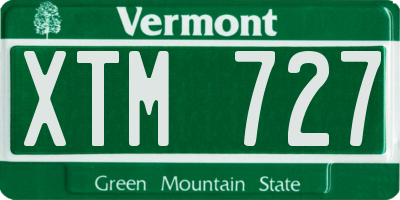 VT license plate XTM727