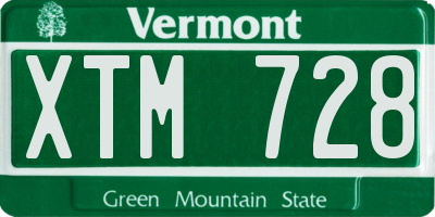 VT license plate XTM728