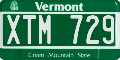 VT license plate XTM729