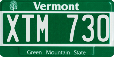 VT license plate XTM730