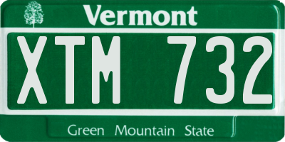 VT license plate XTM732