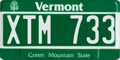 VT license plate XTM733
