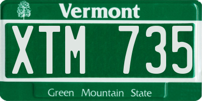 VT license plate XTM735