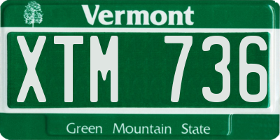 VT license plate XTM736
