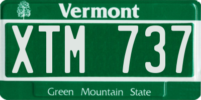 VT license plate XTM737
