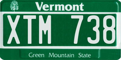 VT license plate XTM738