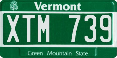 VT license plate XTM739