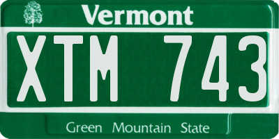 VT license plate XTM743