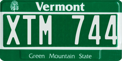 VT license plate XTM744