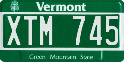VT license plate XTM745
