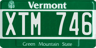 VT license plate XTM746