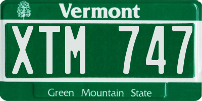 VT license plate XTM747