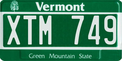 VT license plate XTM749