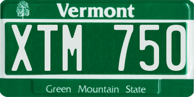 VT license plate XTM750