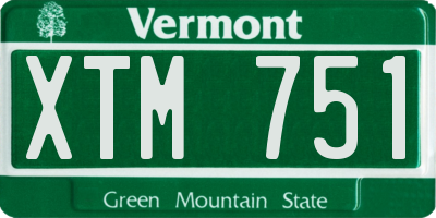 VT license plate XTM751
