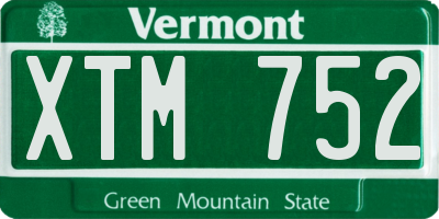 VT license plate XTM752