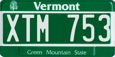 VT license plate XTM753