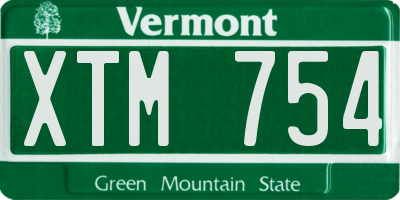 VT license plate XTM754