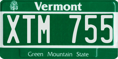 VT license plate XTM755