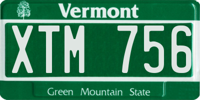 VT license plate XTM756