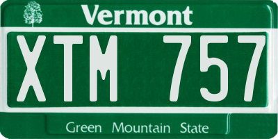 VT license plate XTM757