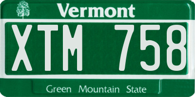 VT license plate XTM758