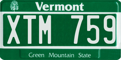 VT license plate XTM759