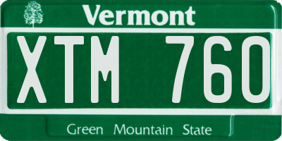 VT license plate XTM760
