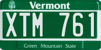 VT license plate XTM761