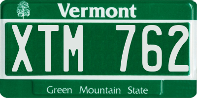 VT license plate XTM762