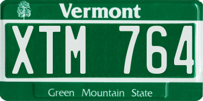 VT license plate XTM764